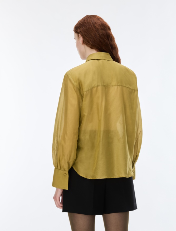 Straight-fit silk-blend shirt - 