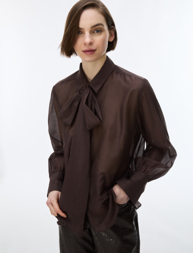 Straight-fit silk-blend shirt - 