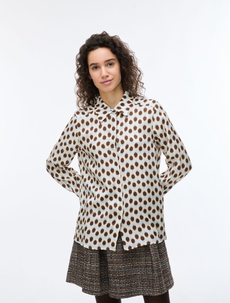 Figure-skimming shirt - IVORY - iBlues - 3