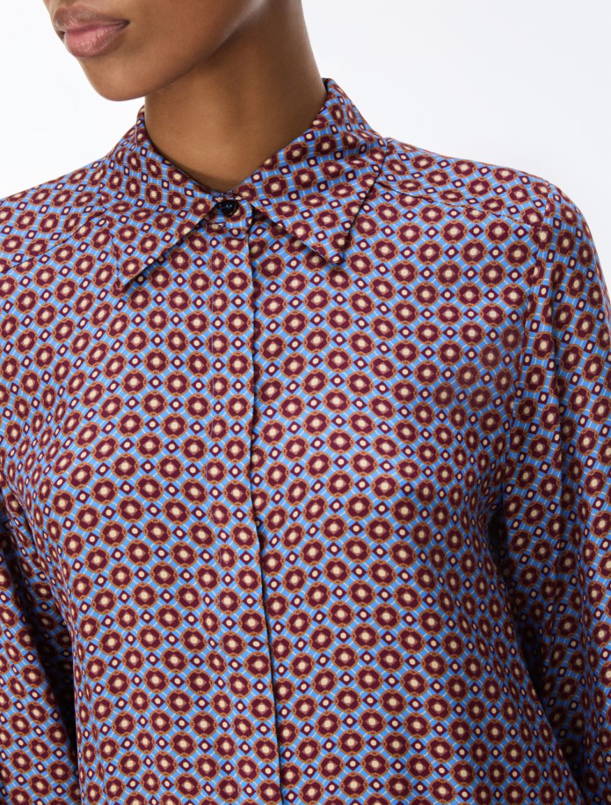 Figure-skimming shirt - DEEP BLUE - iBlues - 3