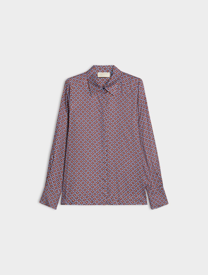 Figure-skimming shirt - DEEP BLUE - iBlues - 5