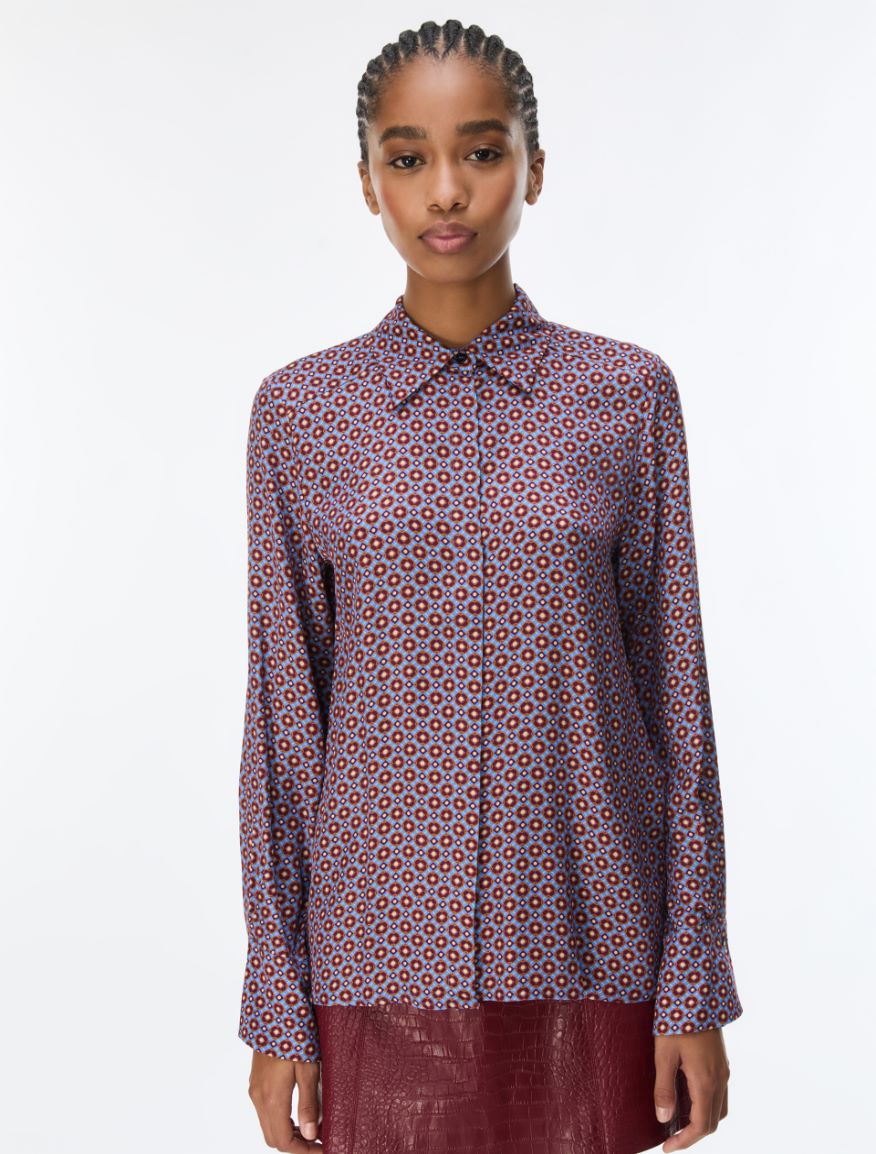 Figure-skimming shirt - DEEP BLUE - iBlues