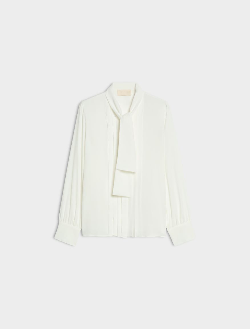 Silk-blend shirt - WHITE - iBlues - 5