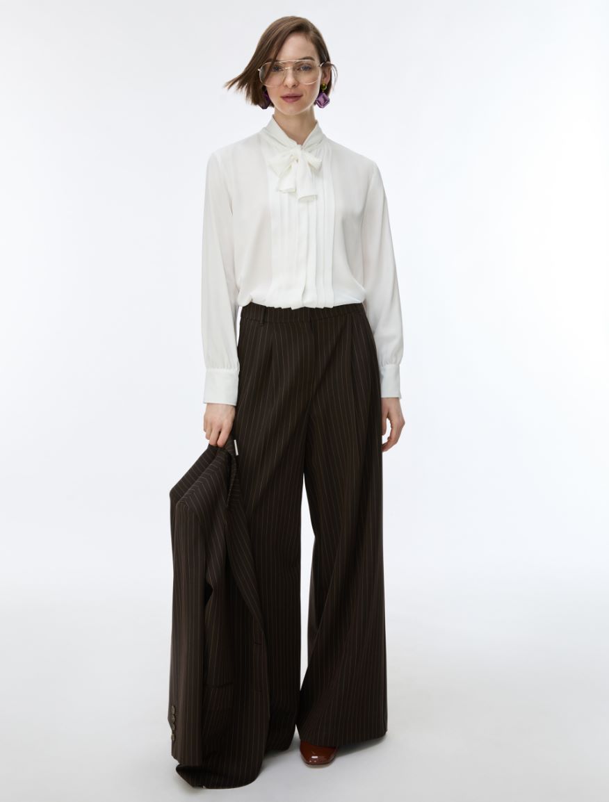 Silk-blend shirt - WHITE - iBlues