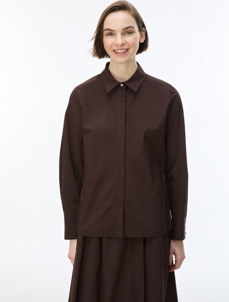 Taffeta shirt - BROWN - iBlues