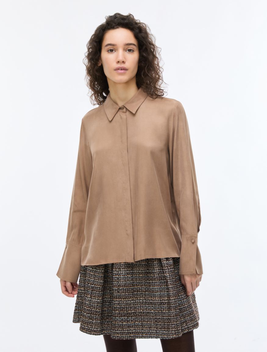 Straight-fit shirt - HAZELNUT BROWN - iBlues