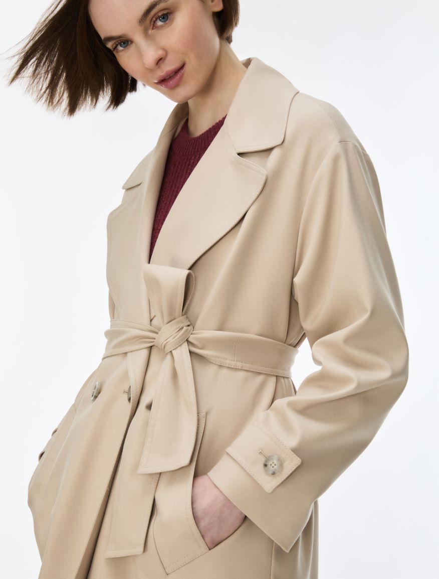 Flared trench coat - NATURAL - iBlues