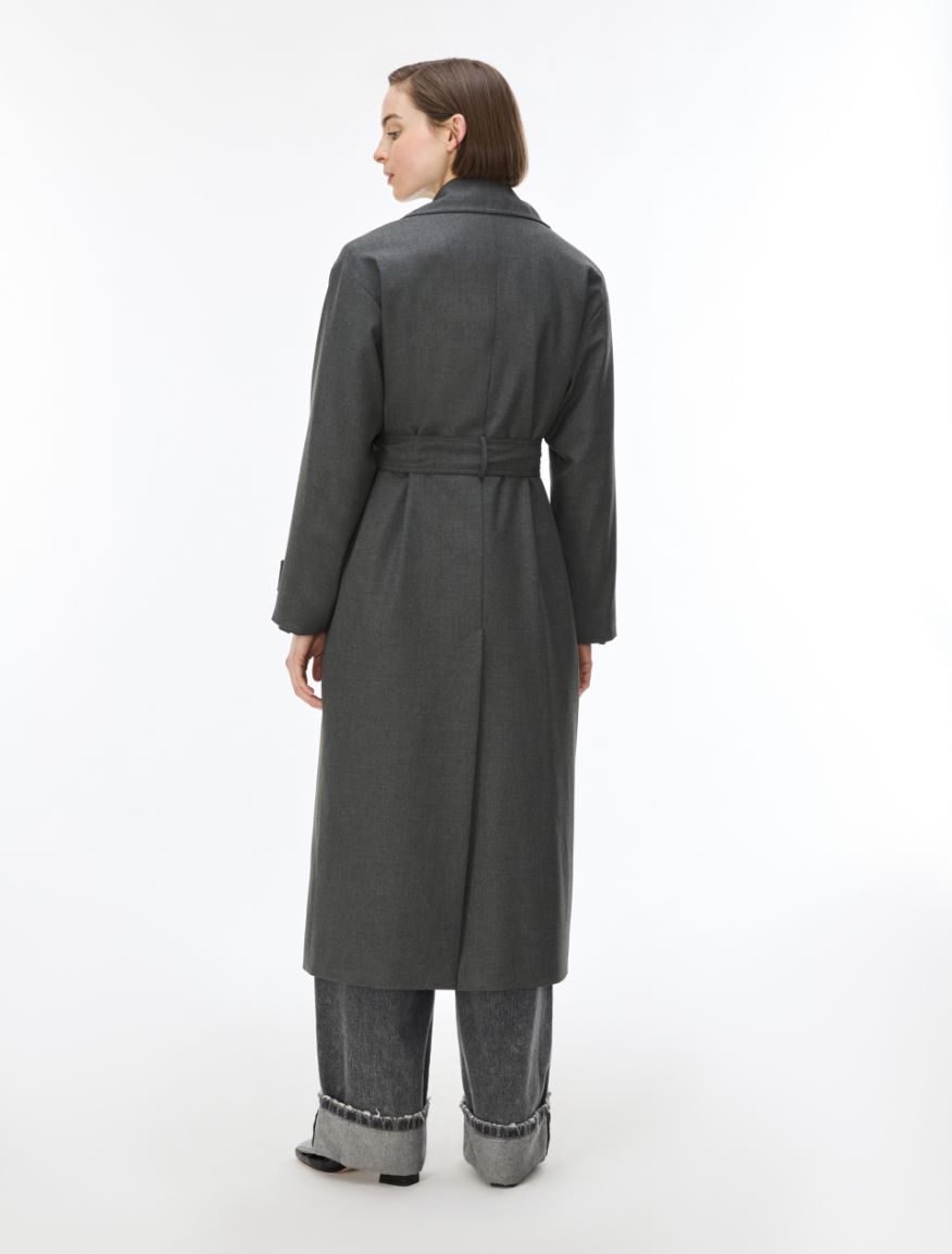 Flared trench coat - SLATE GREY - iBlues - 2