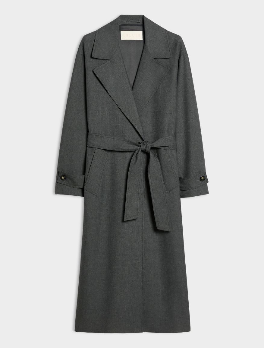 Flared trench coat - SLATE GREY - iBlues - 5