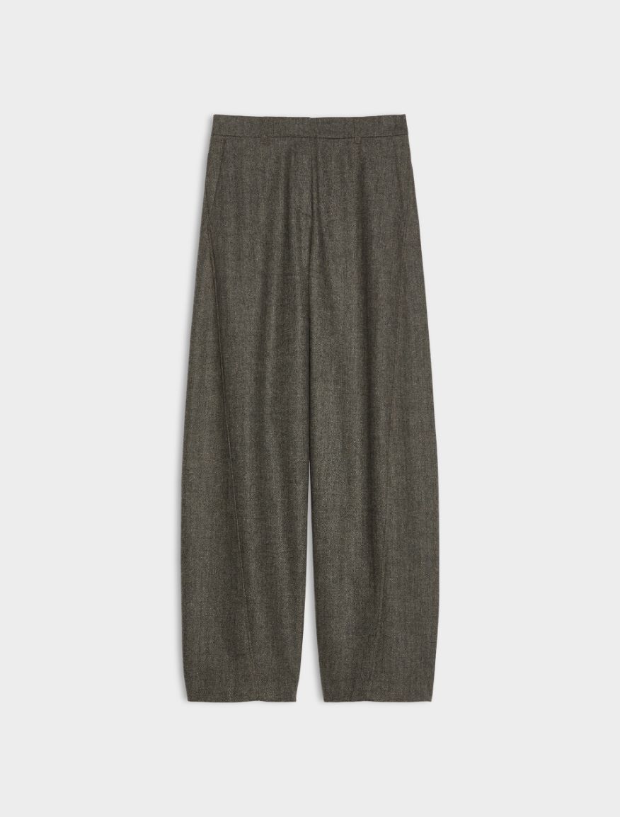 Pantaloni barrel in flanella - KAKI - iBlues - 5