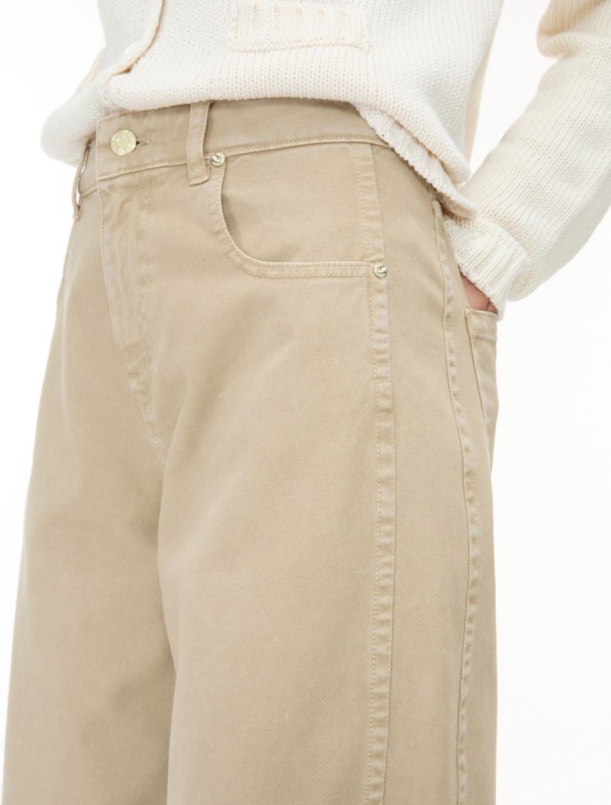 Barrel-leg trousers - NATURAL - iBlues - 3