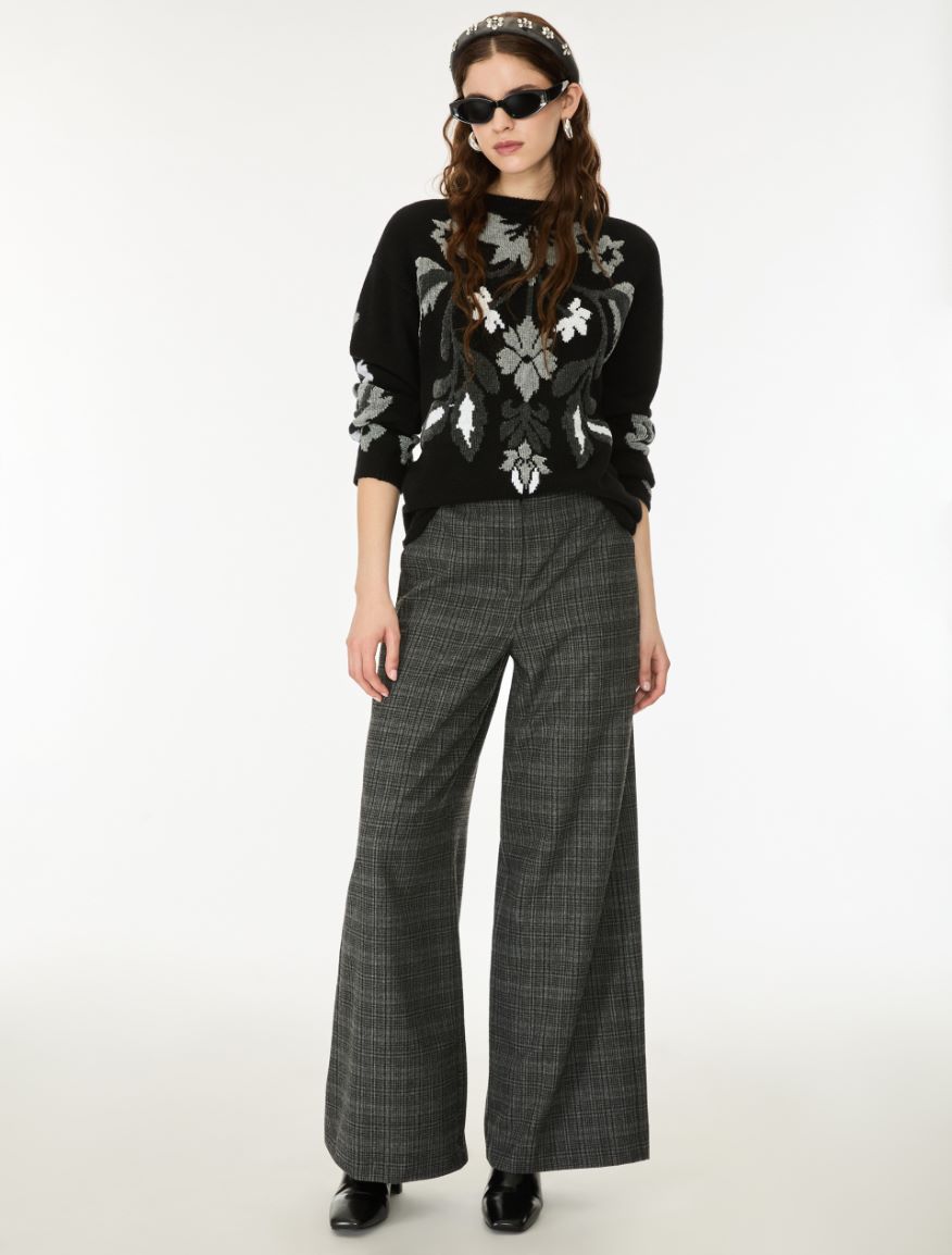 Flannel trousers - DARK GREY - iBlues - 4