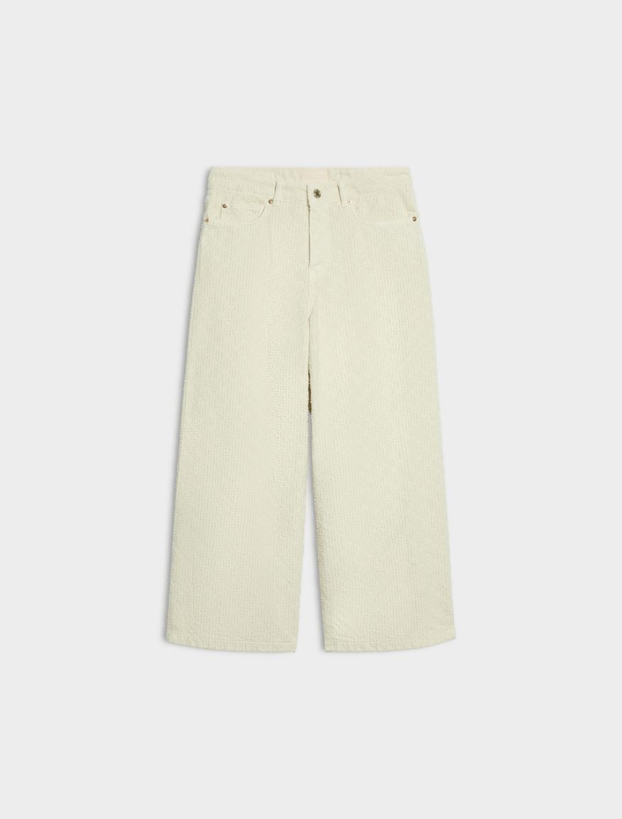 Pantalon en coton découpé au laser - IVOIRE - iBlues - 5