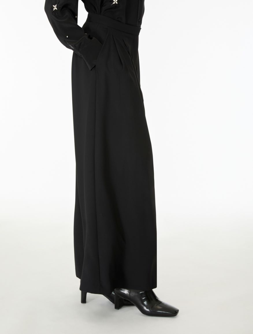 Crêpe trousers - BLACK - iBlues - 3