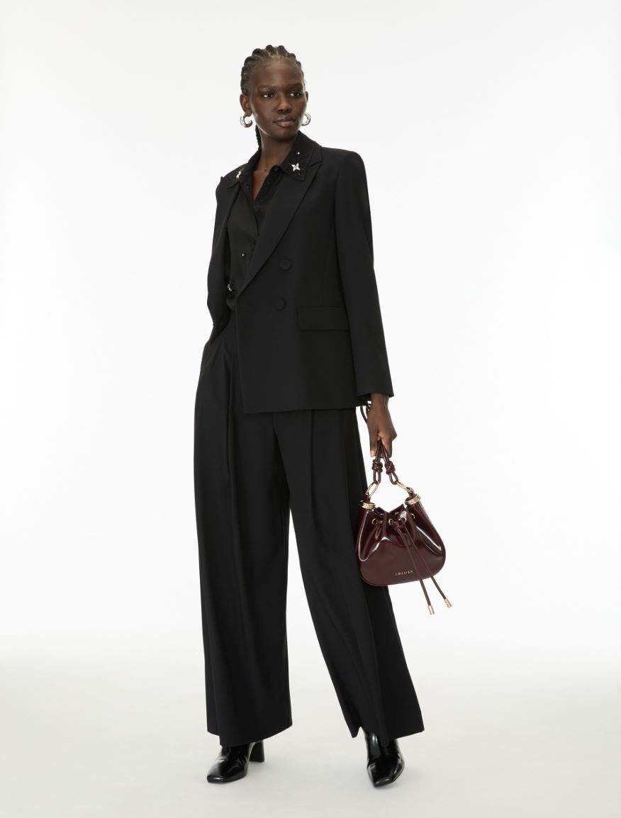 Crêpe trousers - BLACK - iBlues - 4
