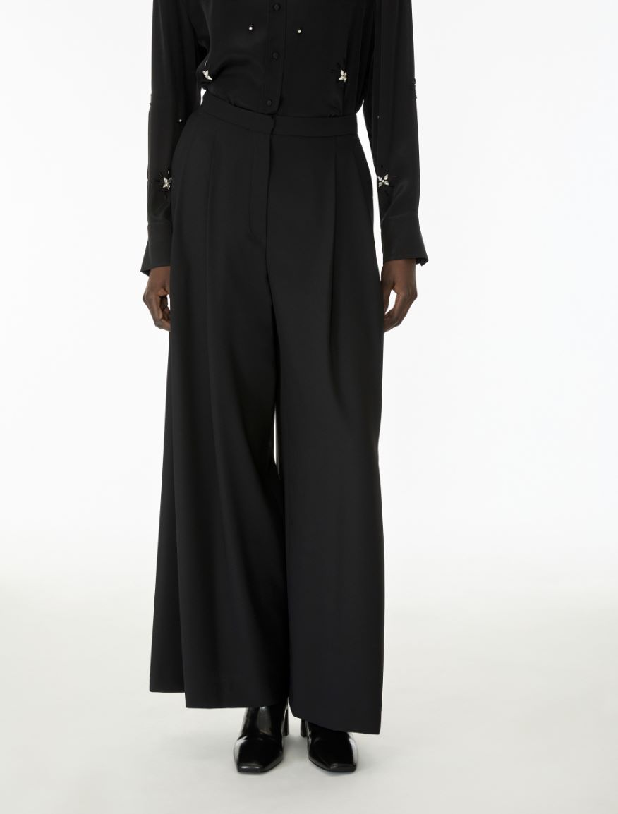 Crêpe trousers - BLACK - iBlues