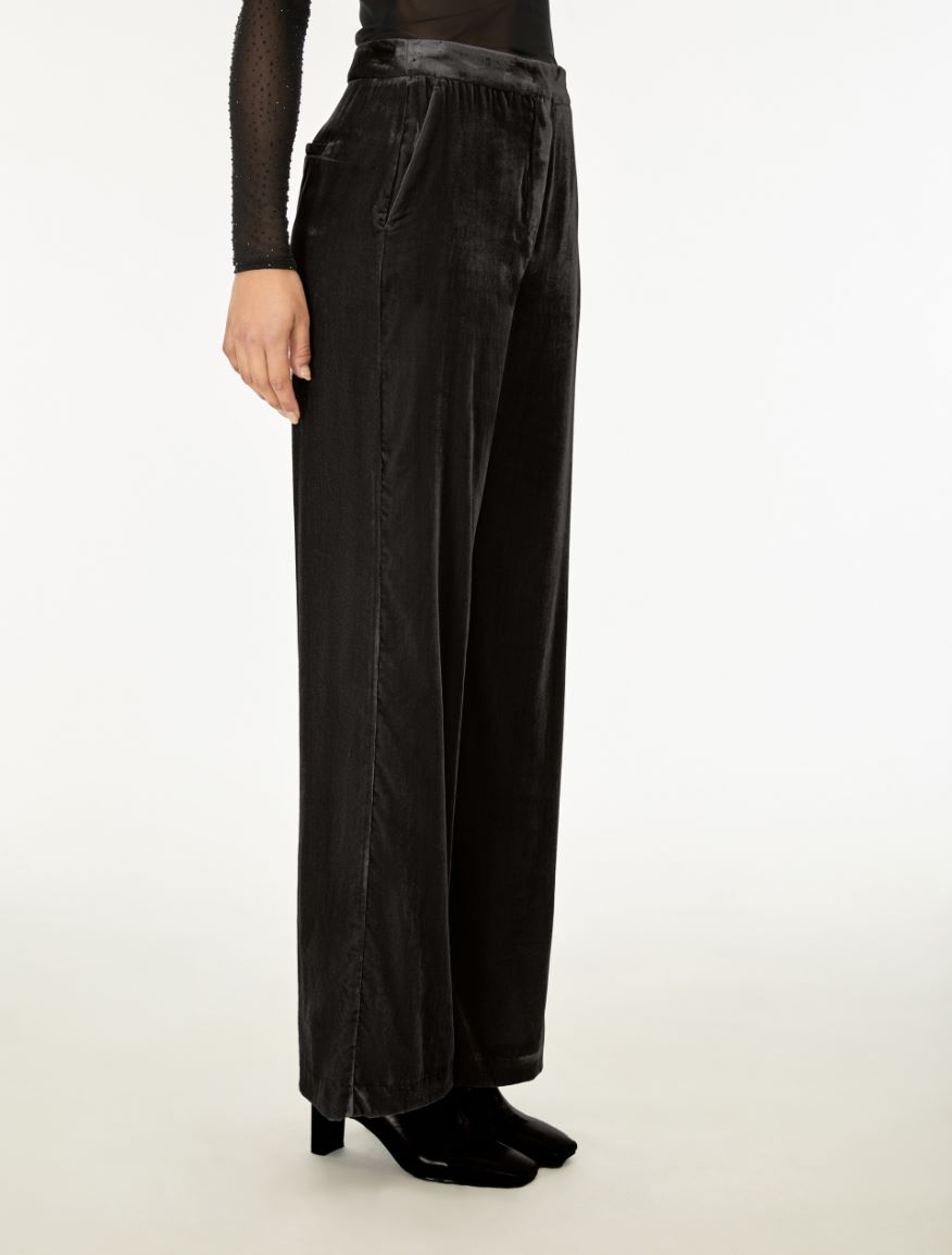 Figure-skimming trousers - BLACK - iBlues - 3