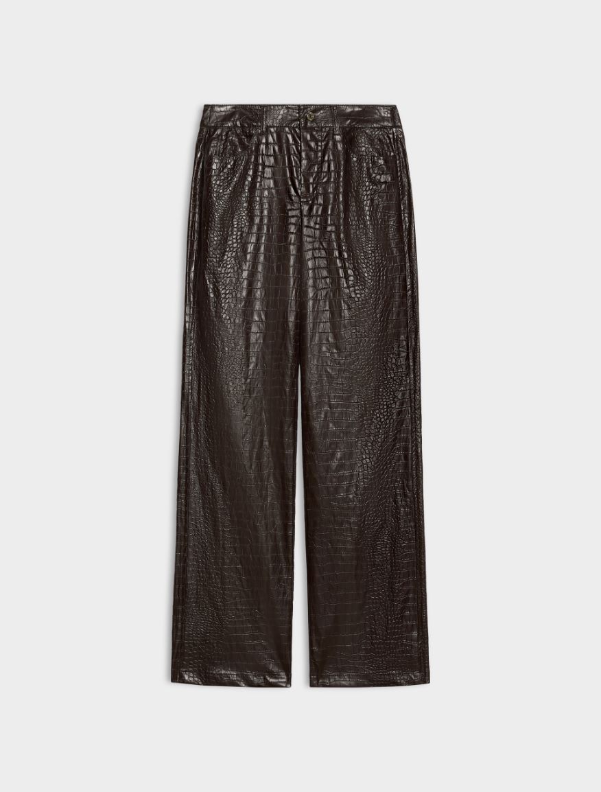 Coated fabric trousers - CHOCOLATE - iBlues - 6