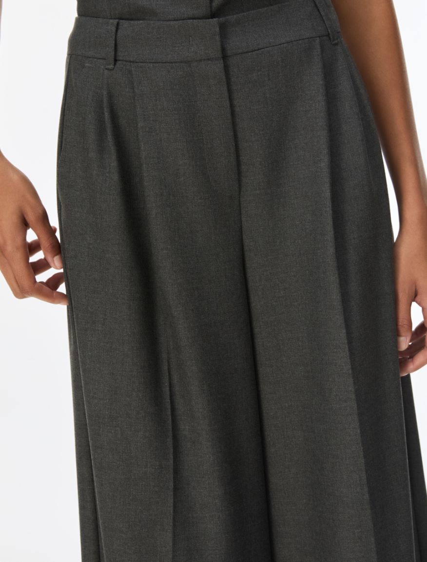 Pantaloni wide leg con pinces - GRIGIO ARDESIA - iBlues - 3