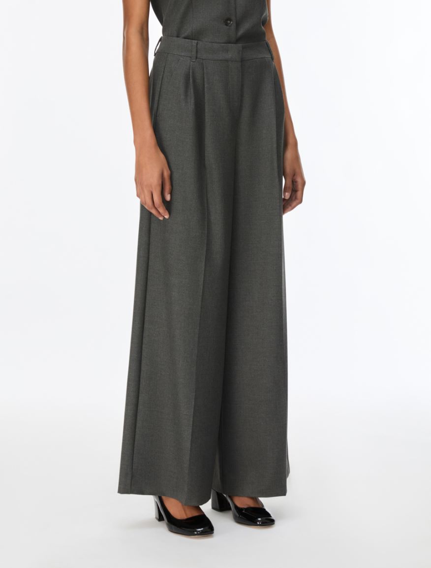 Pantaloni wide leg con pinces - GRIGIO ARDESIA - iBlues - 4