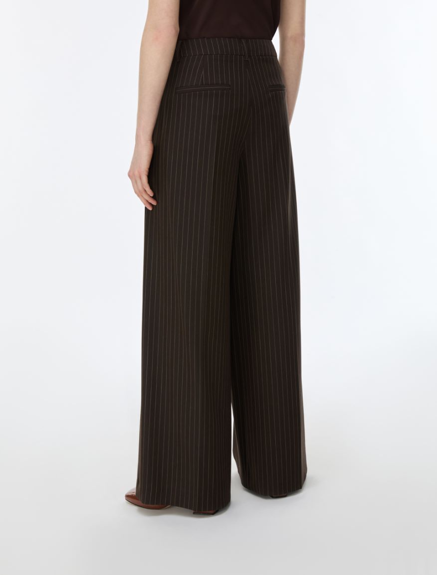 Pantaloni wide leg con pinces - MARRONE - iBlues - 2