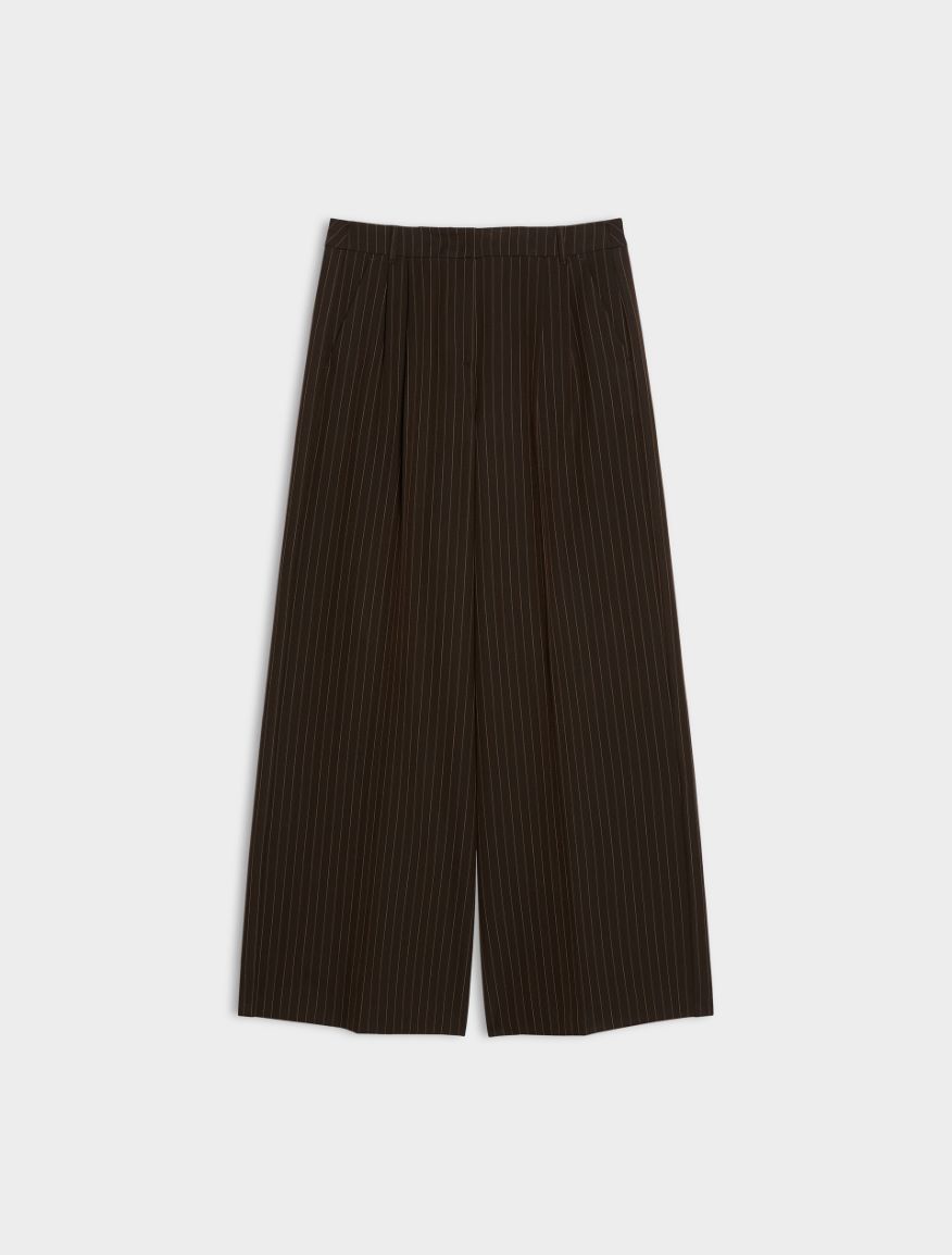 Pantaloni wide leg con pinces - MARRONE - iBlues - 5