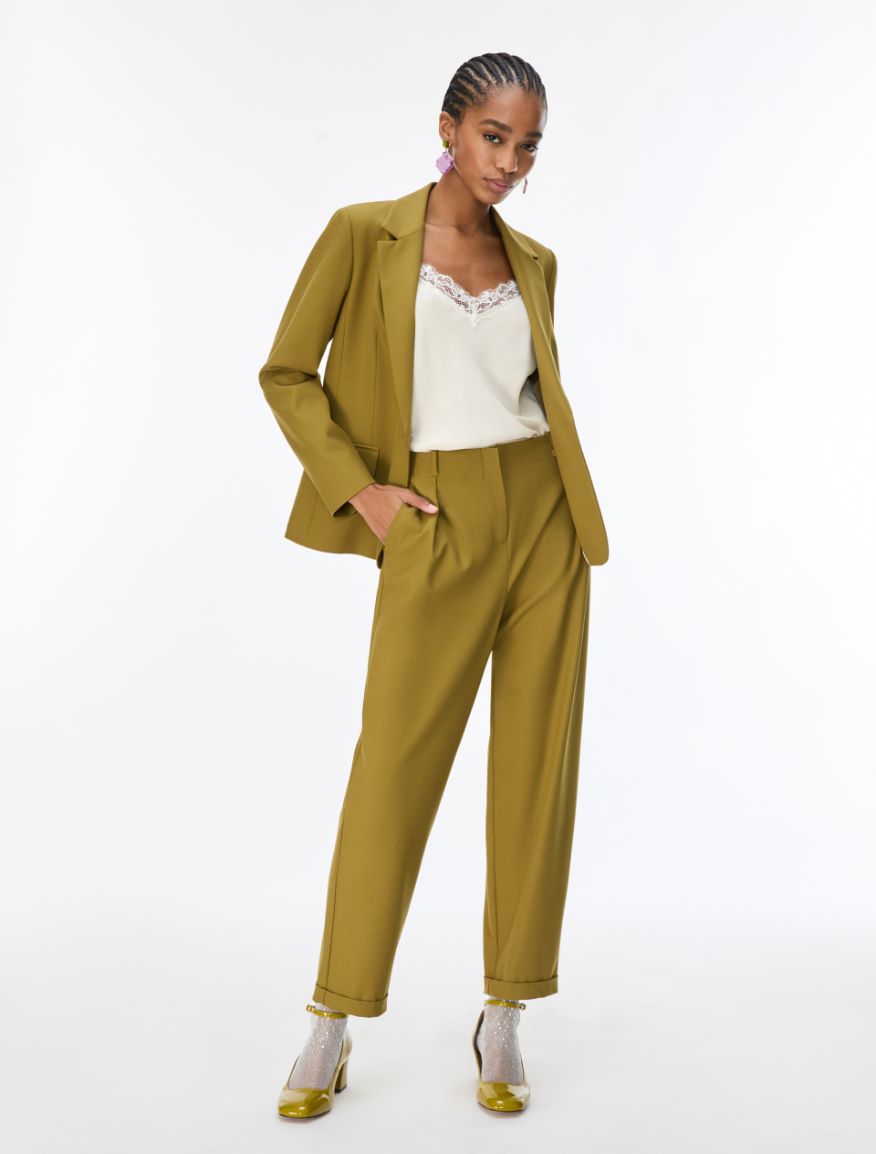 Darted stretch trousers - OLIVE - iBlues - 4