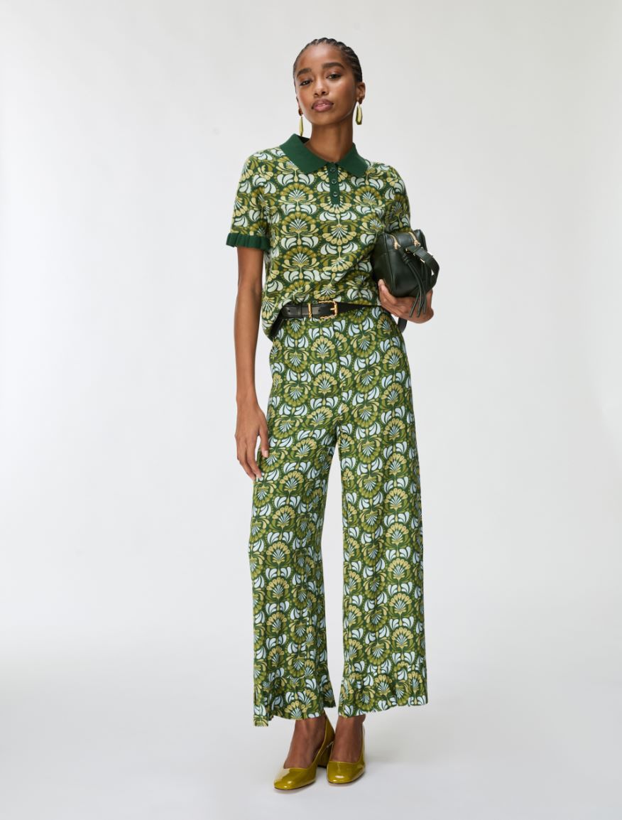Fluid trousers - EMERALD - iBlues - 4