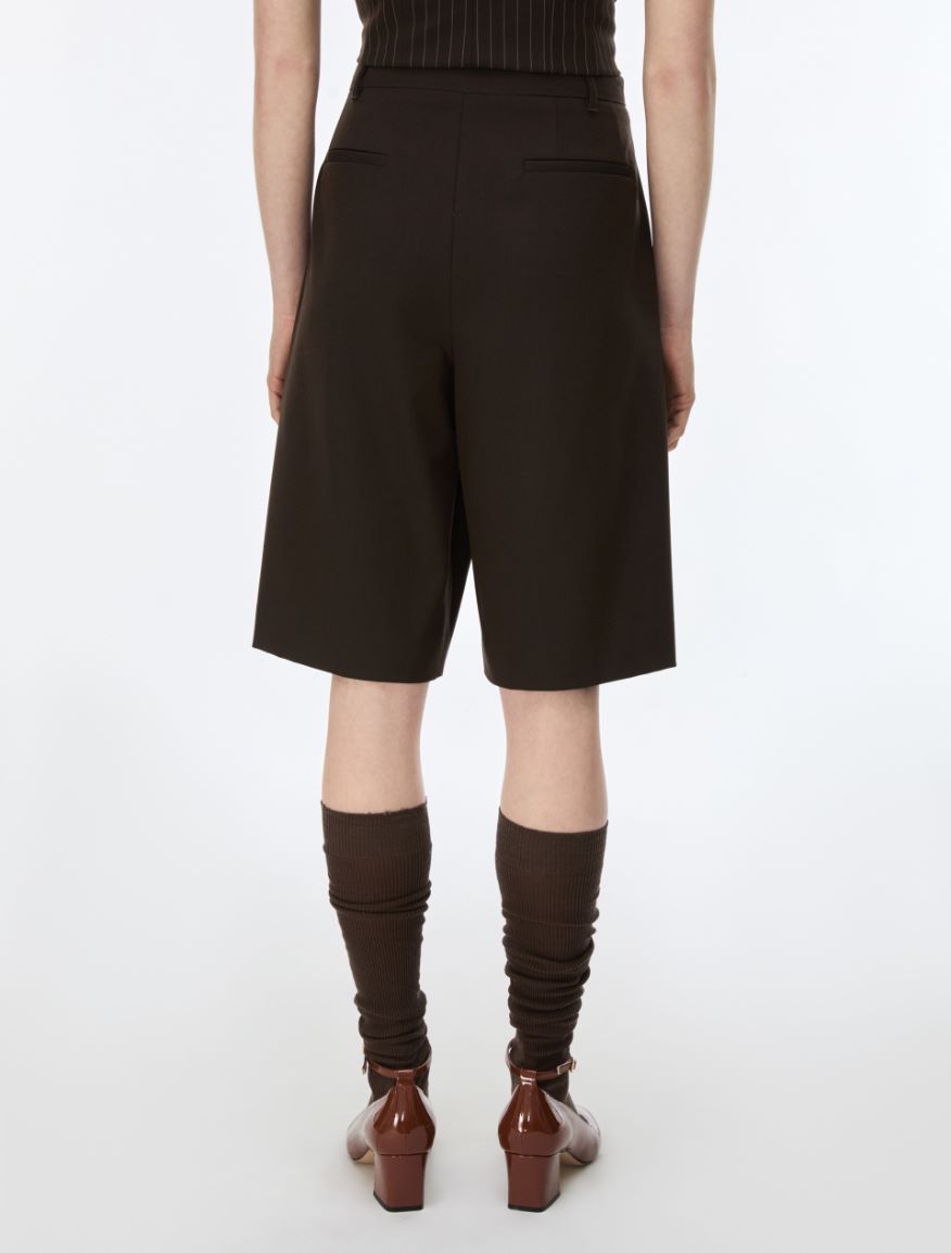 Gerade geschnittene Bermudashorts - DUNKEL BRAUN - iBlues - 2