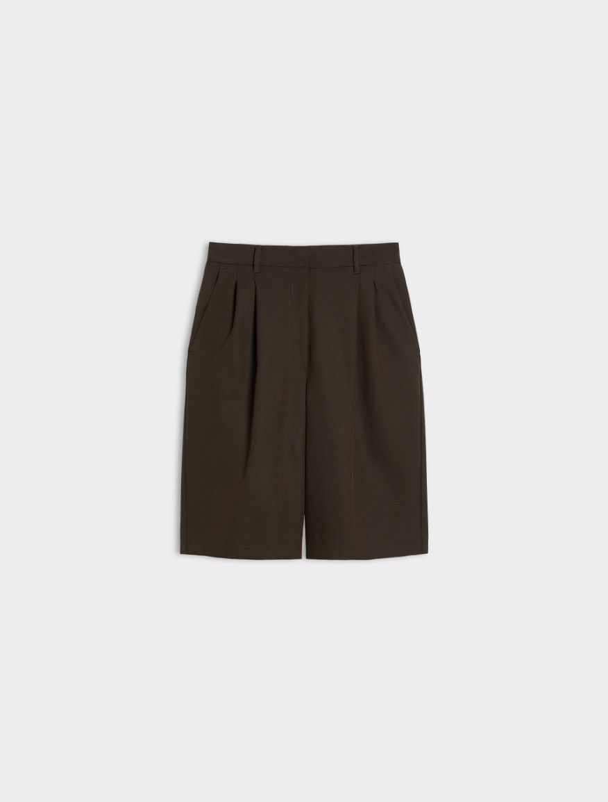 Gerade geschnittene Bermudashorts - DUNKEL BRAUN - iBlues - 5
