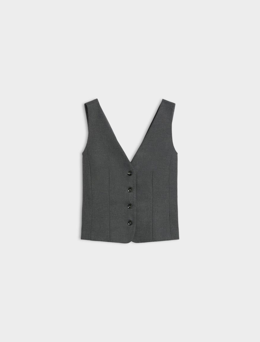 Fitted waistcoat - SLATE GREY - iBlues - 5