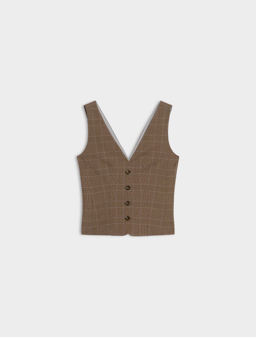 Fitted waistcoat - BROWN - iBlues - 5