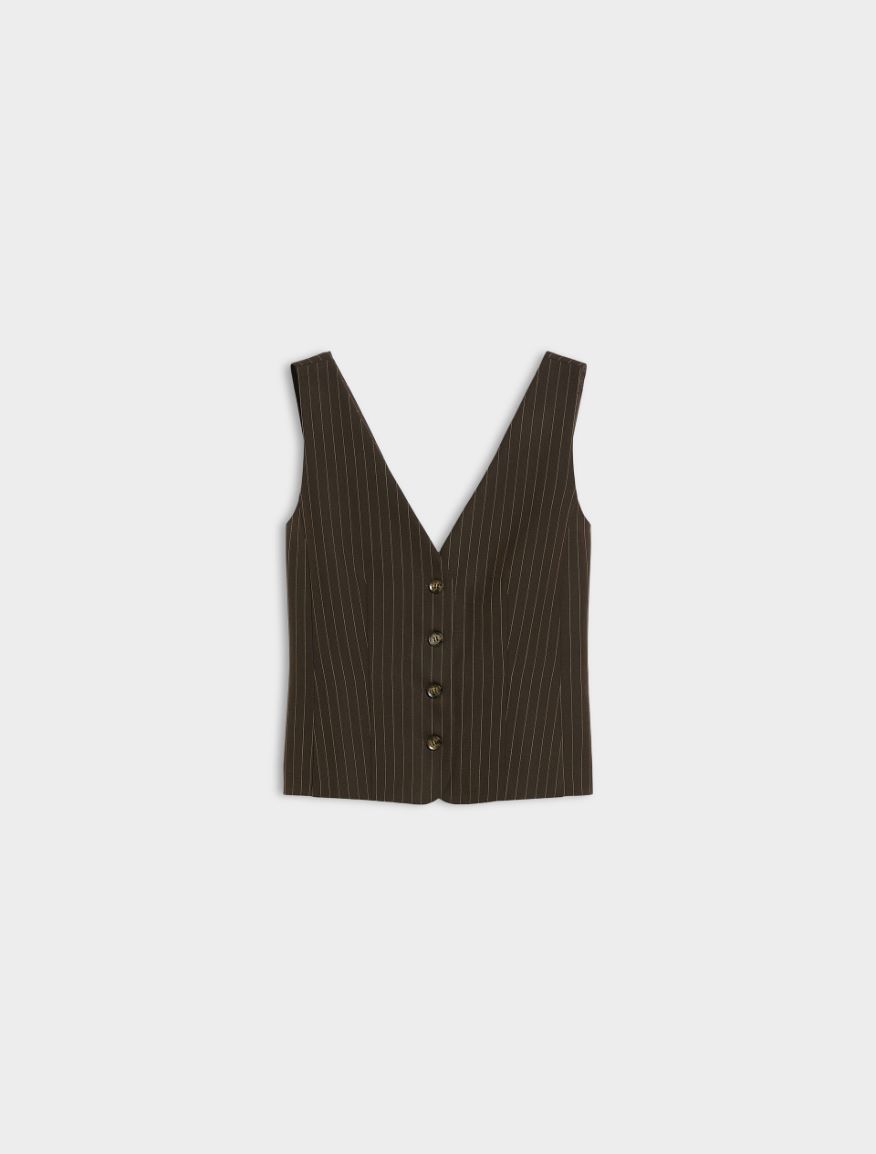 Fitted waistcoat - BROWN - iBlues - 6