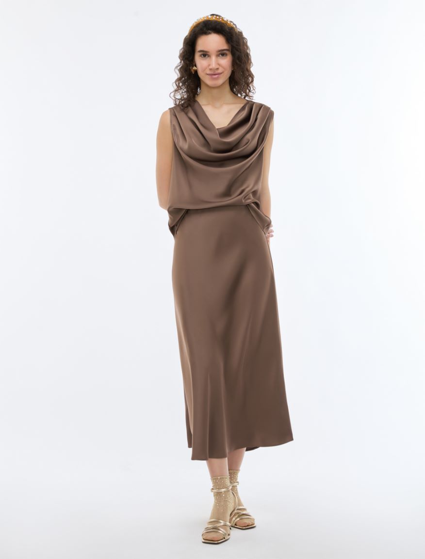 Draped top - BROWN - iBlues - 5