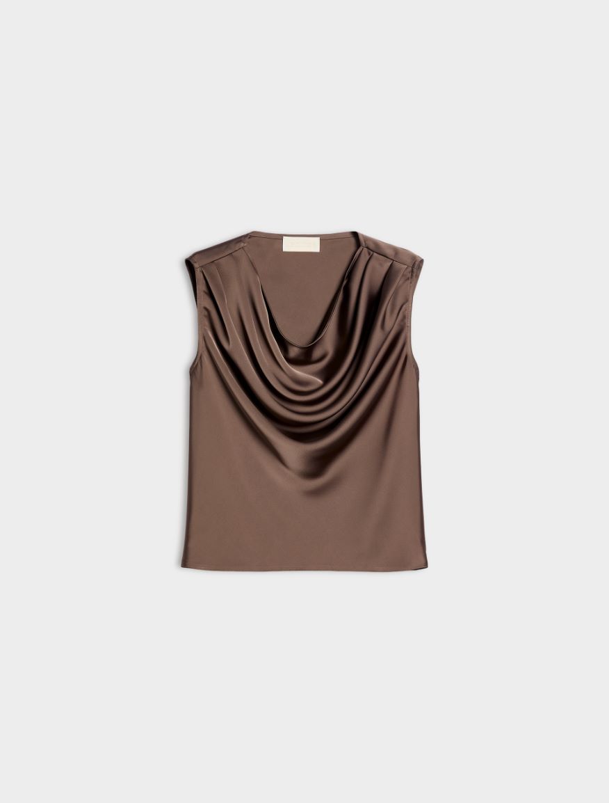 Draped top - BROWN - iBlues - 6