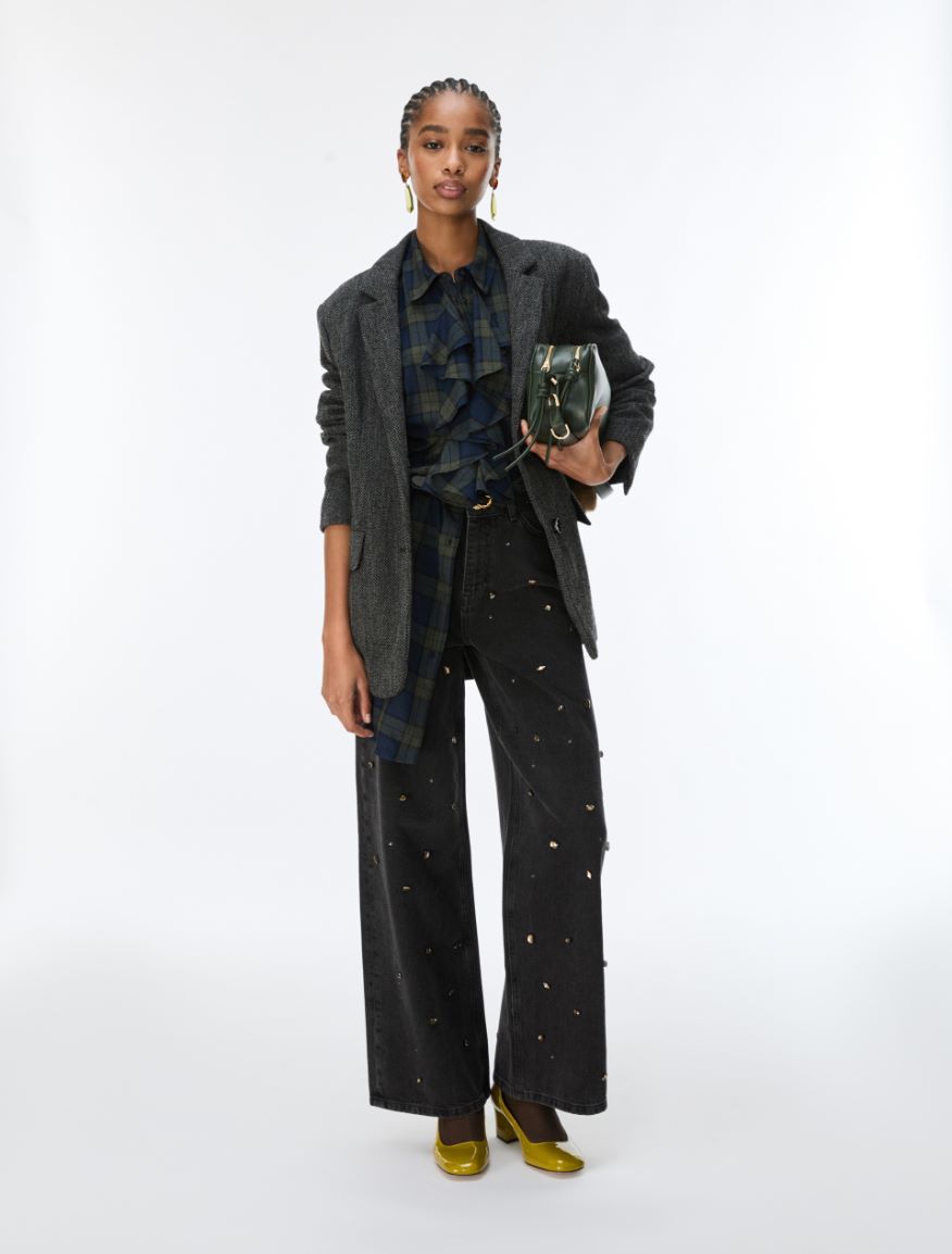 Rhinestone jeans - BLACK - iBlues - 4