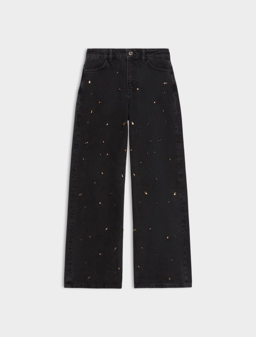 Rhinestone jeans - BLACK - iBlues - 5