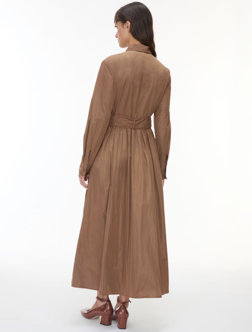 Taffeta shirt dress - CHOCOLATE - iBlues - 2