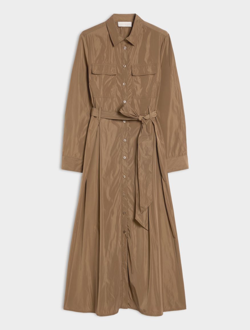 Taffeta shirt dress - CHOCOLATE - iBlues - 5