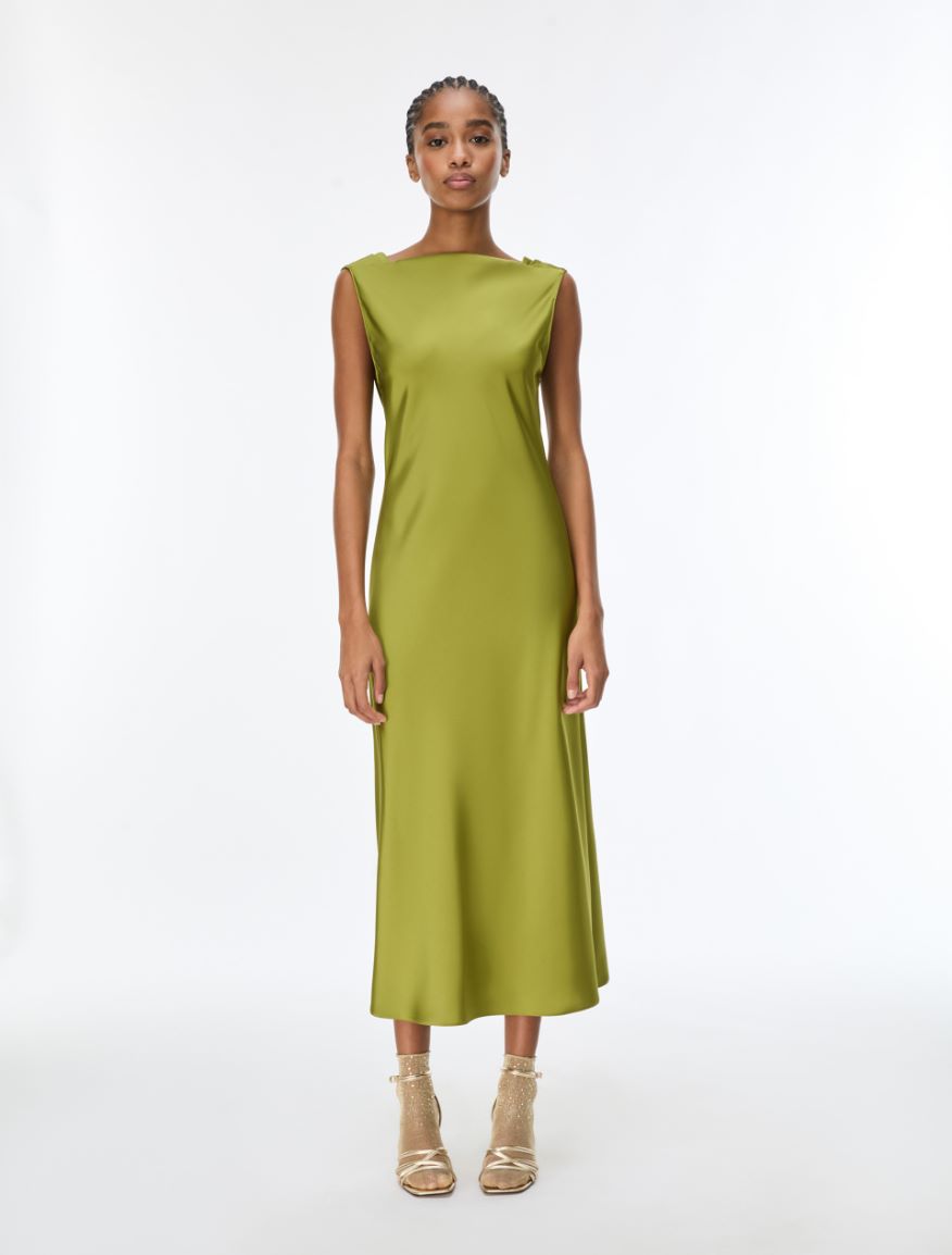 Satin dress - OLIVE - iBlues - 4