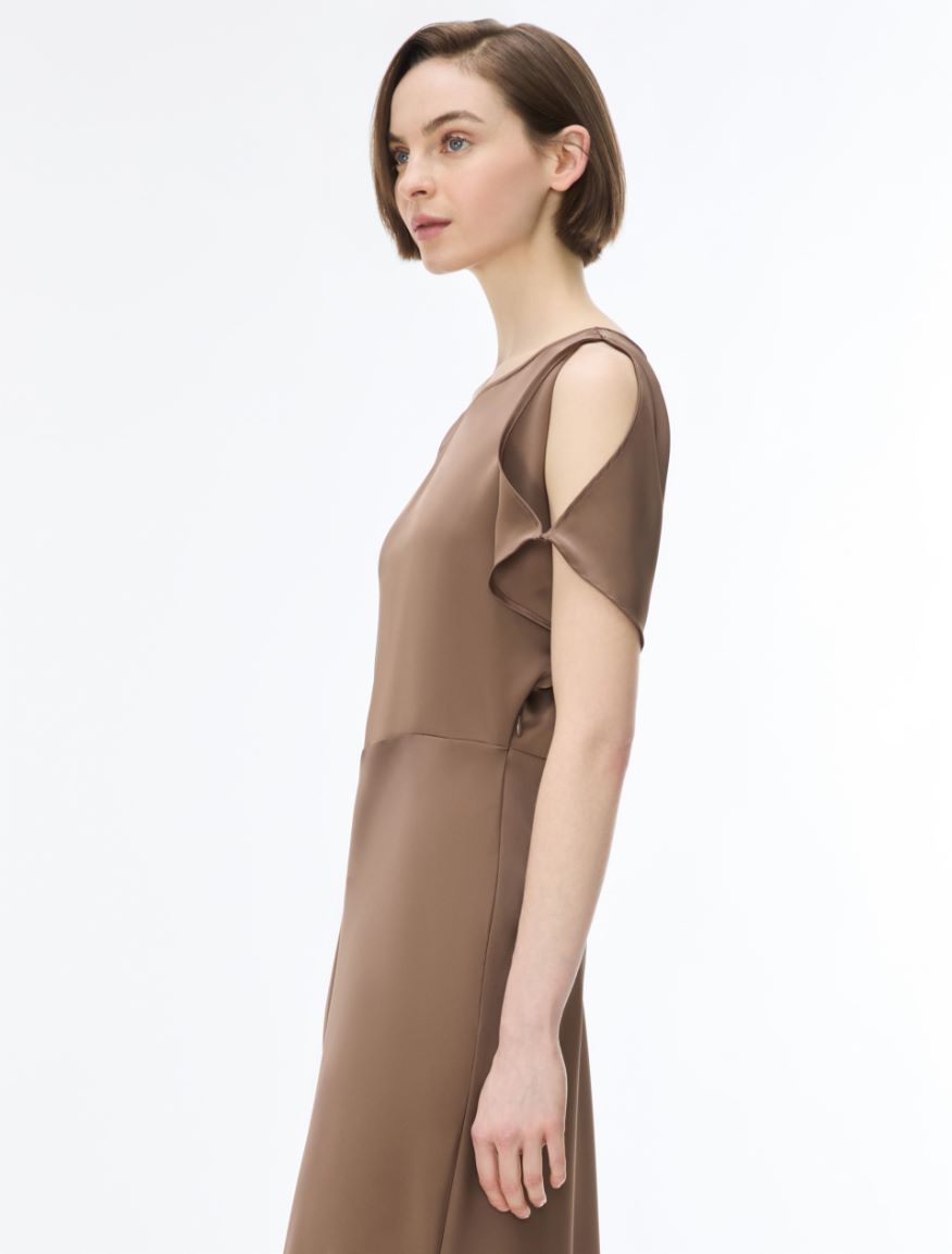 Flared dress - BROWN - iBlues - 3