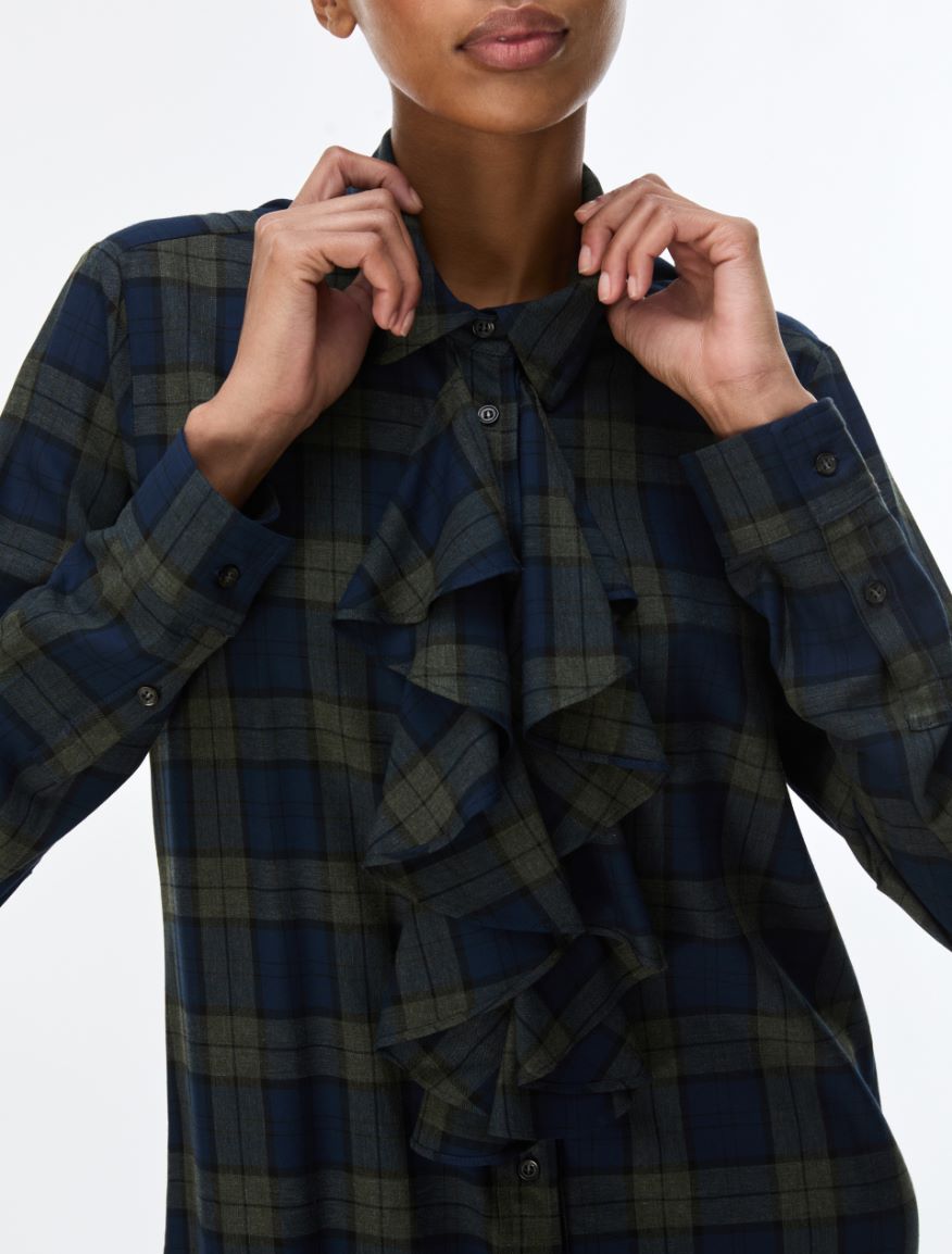 Tartan dress - DARK GREEN - iBlues - 3