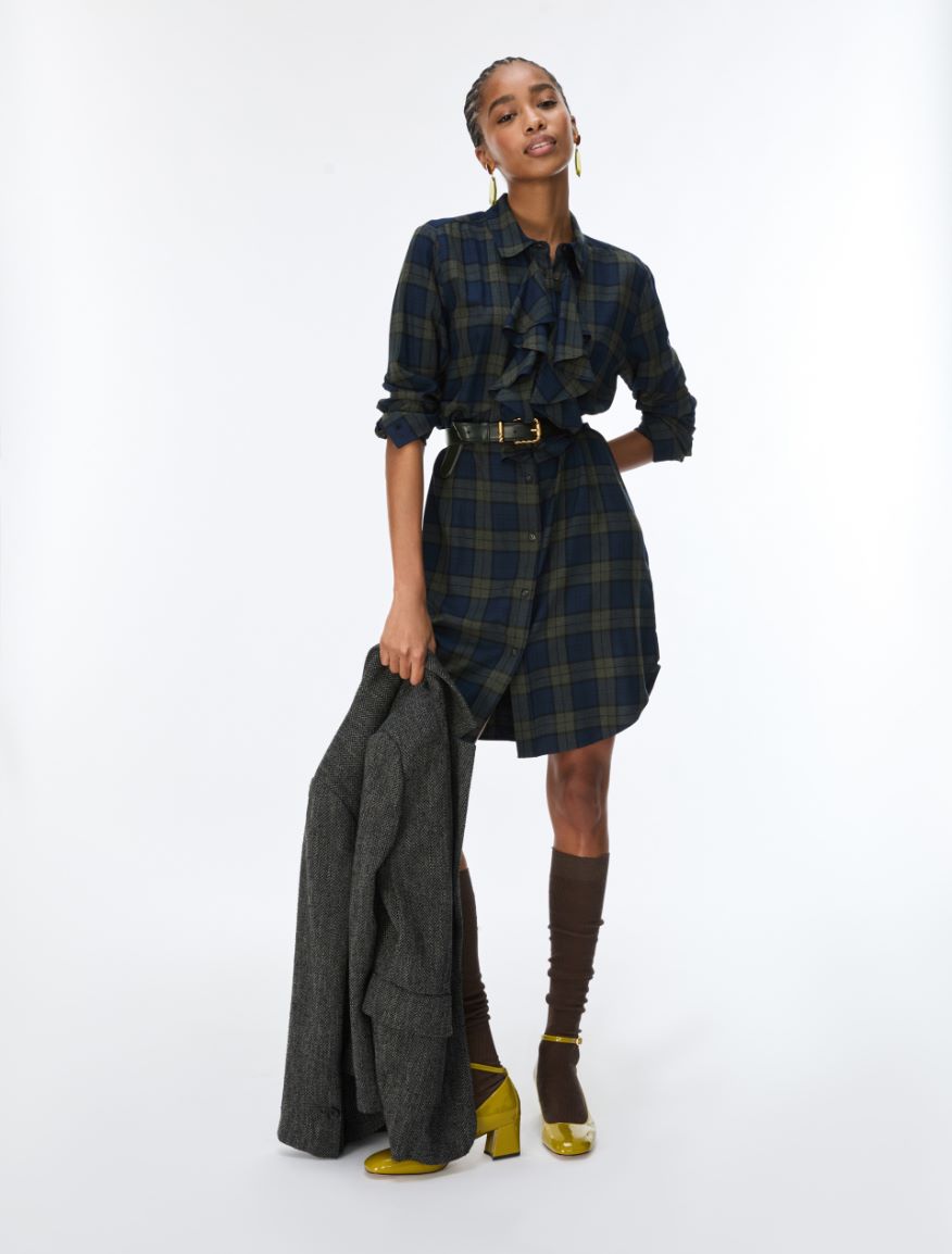 Tartan dress - DARK GREEN - iBlues
