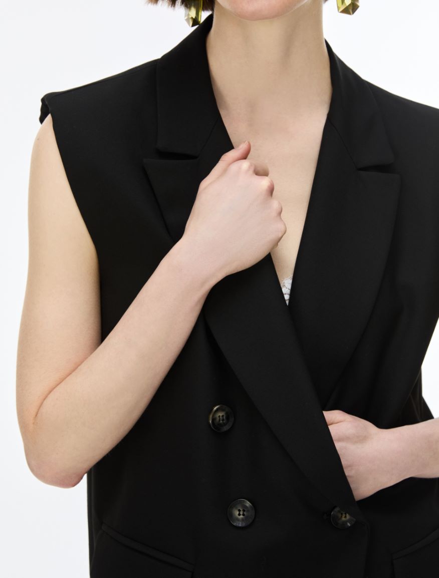 Waistcoat blazer - BLACK - iBlues - 3