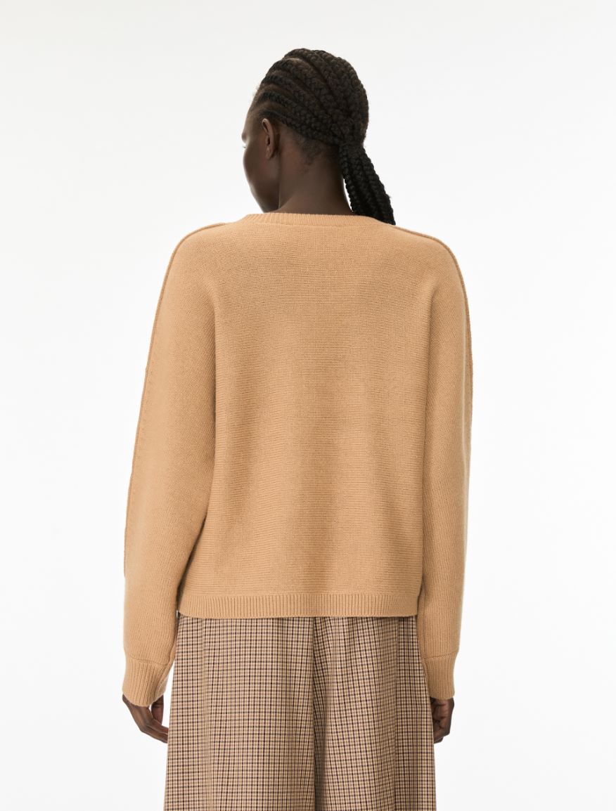 Wool and cashmere blend cardigan - CAMEL - iBlues - 2