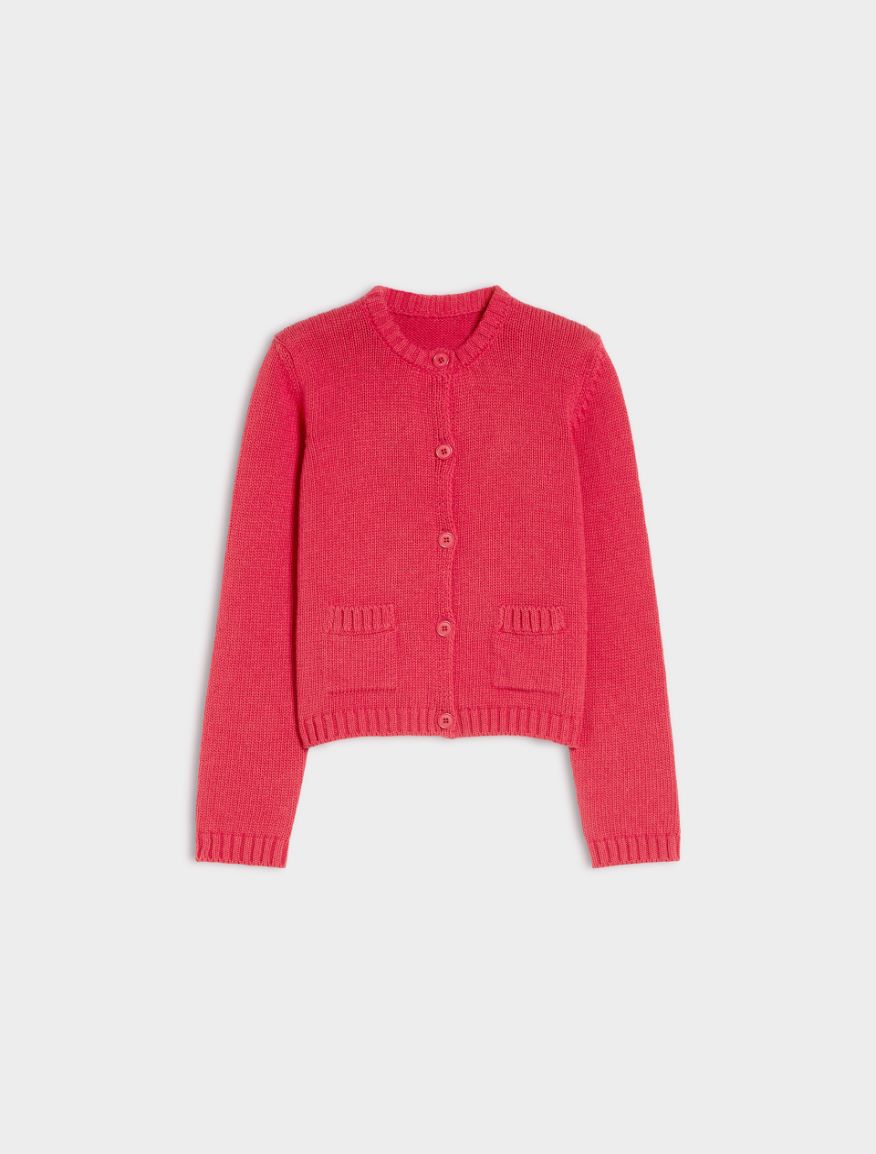 Boxy cardigan - GERANIUM RED - iBlues - 5