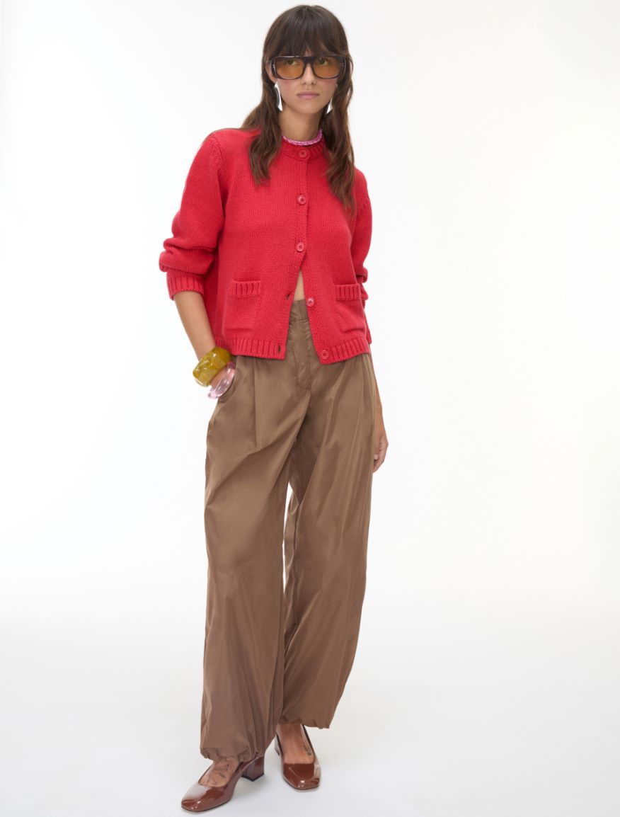 Boxy cardigan - GERANIUM RED - iBlues