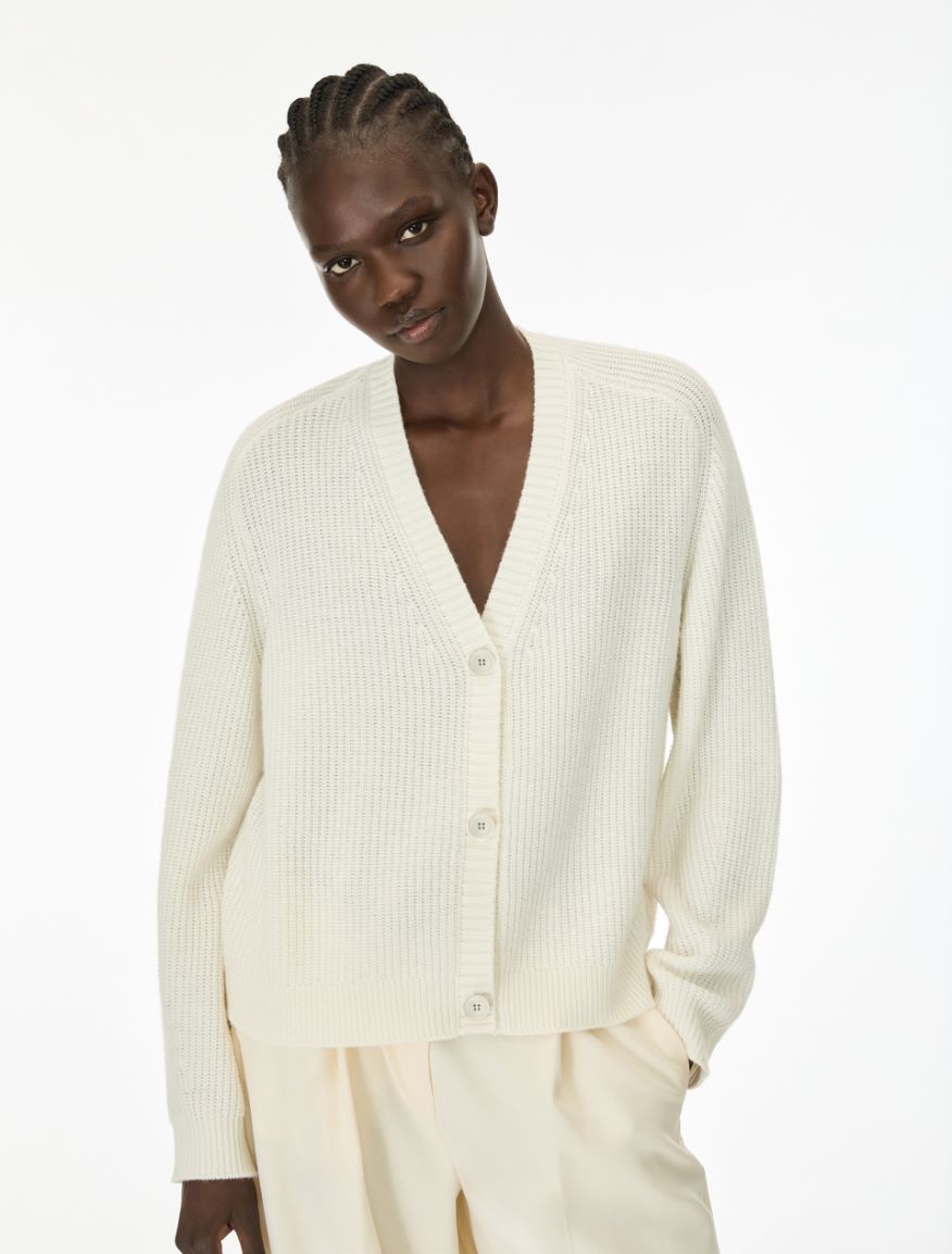 Soft cashmere-blend cardigan - WHITE - iBlues - 4