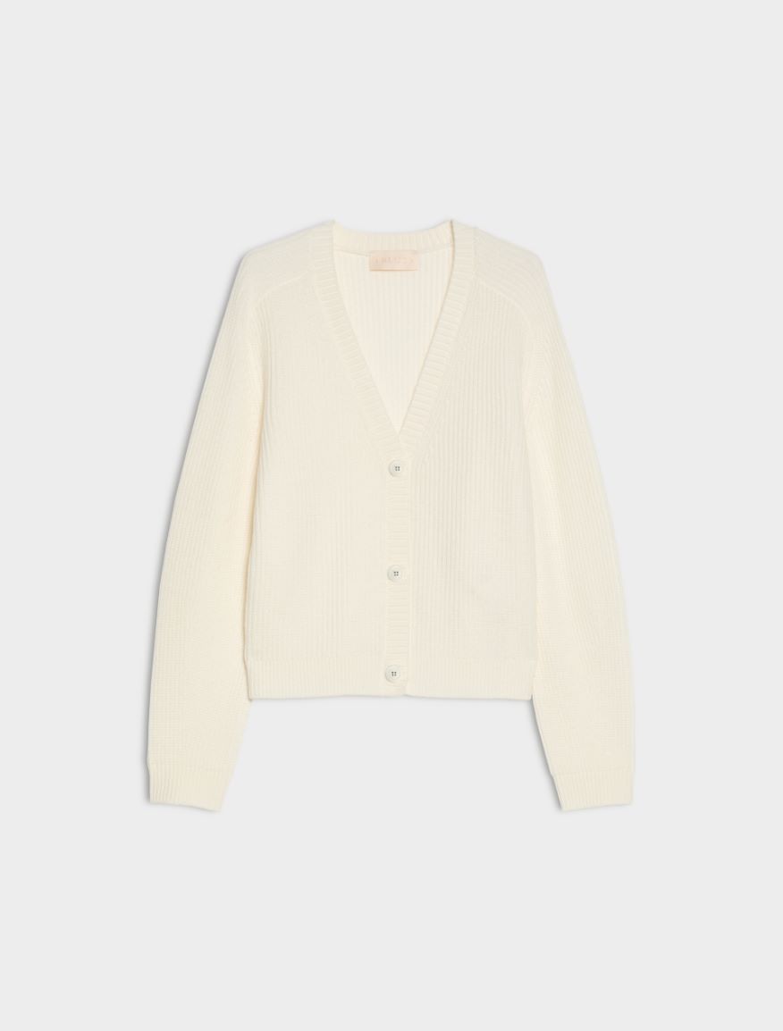 Soft cashmere-blend cardigan - WHITE - iBlues - 5