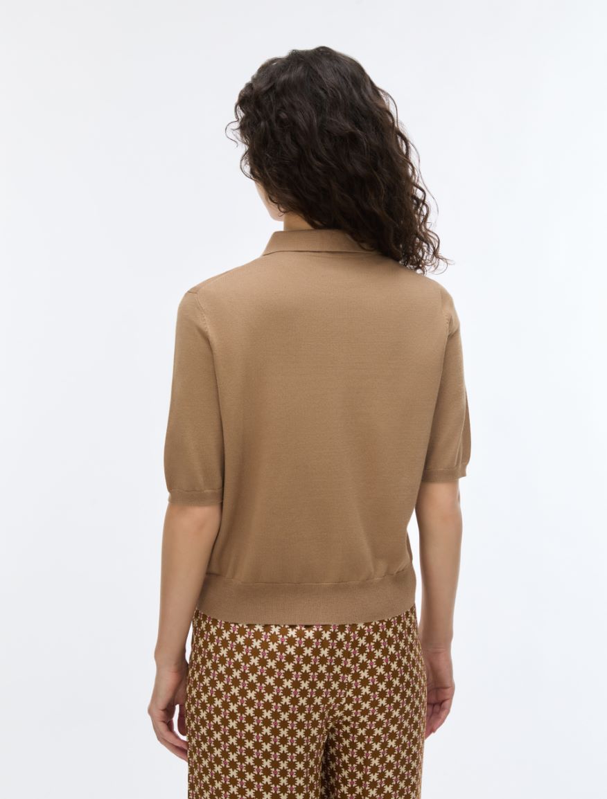 Short-sleeved cardigan - CAMEL - iBlues - 2